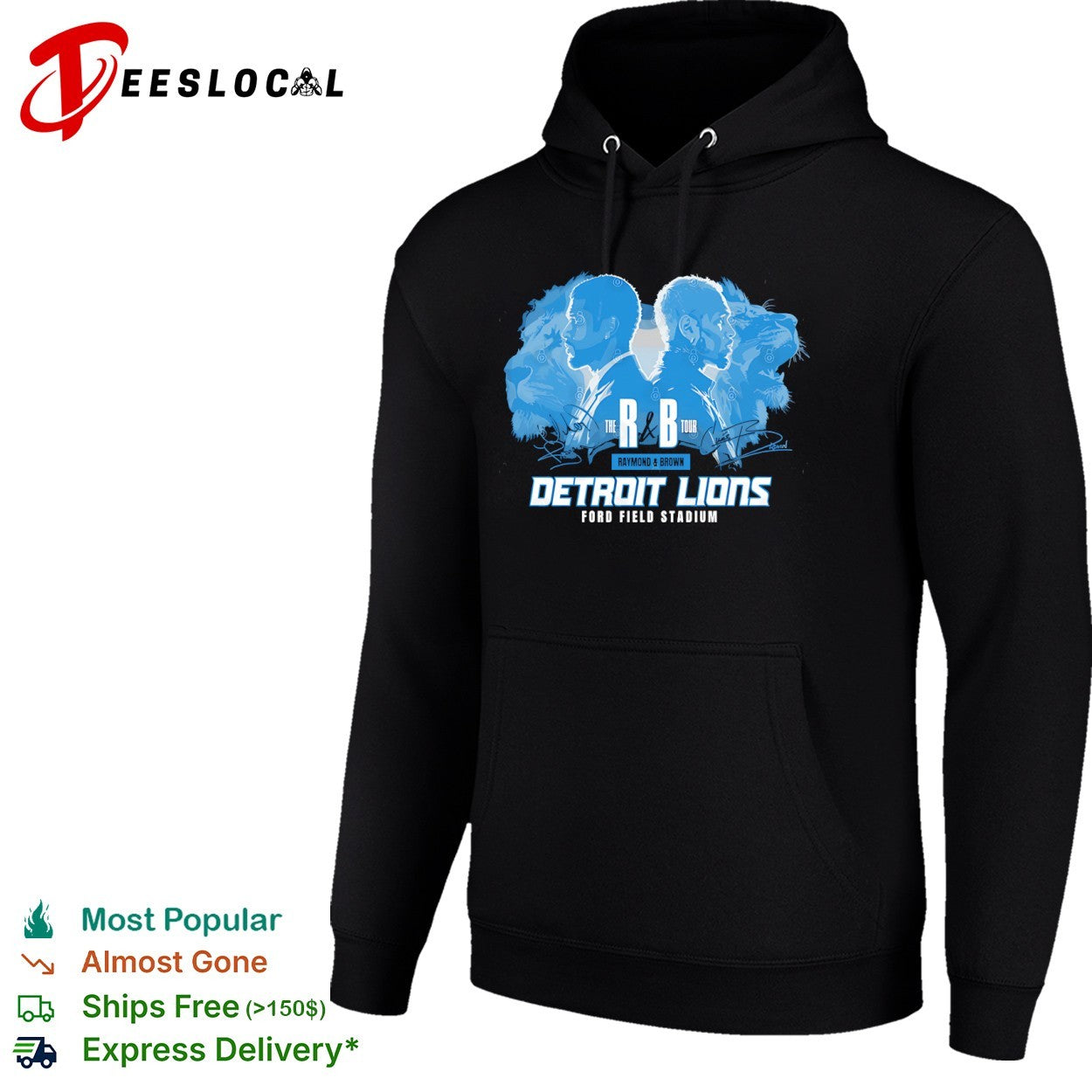 Detroit Lions the R B tour Raymond Brown Ford Field stadium animal faces shirt