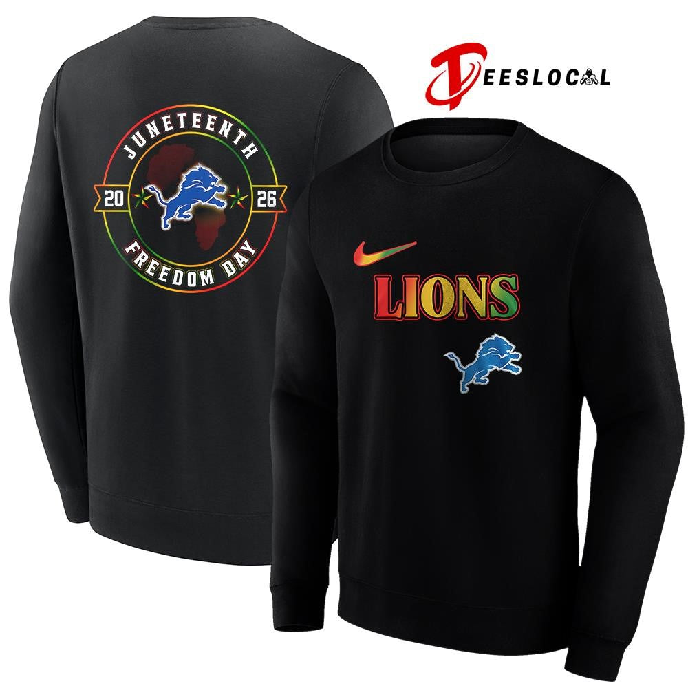 Detroit Lions x Juneteenth Strong freedom day logo shirt