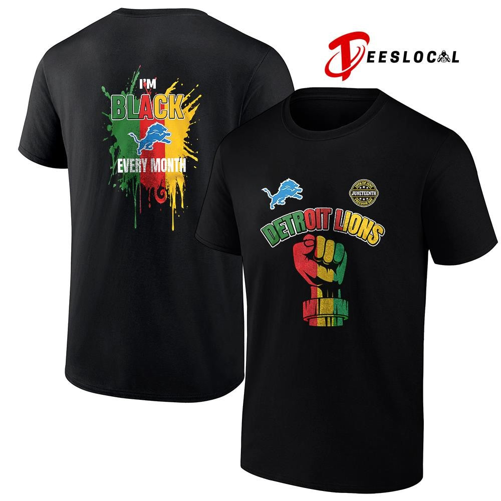 Detroit Lions x Juneteeth freedom I’m black every month icon shirt