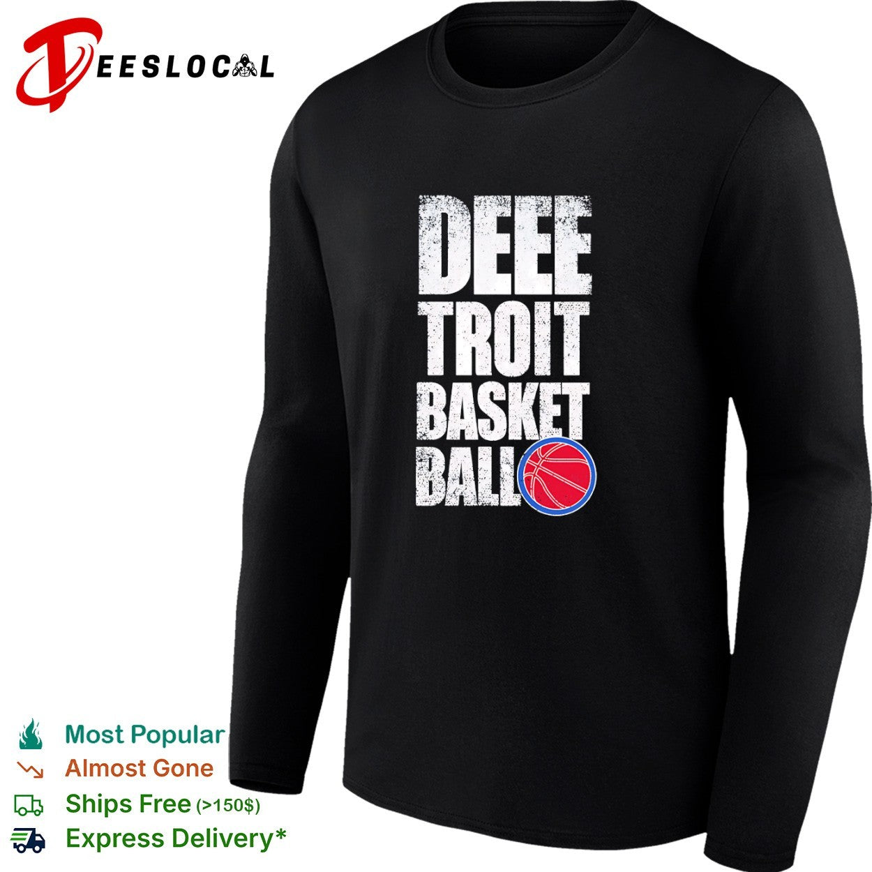 Detroit Pistons DEEE TROIT BASKET BALL basketball shirt