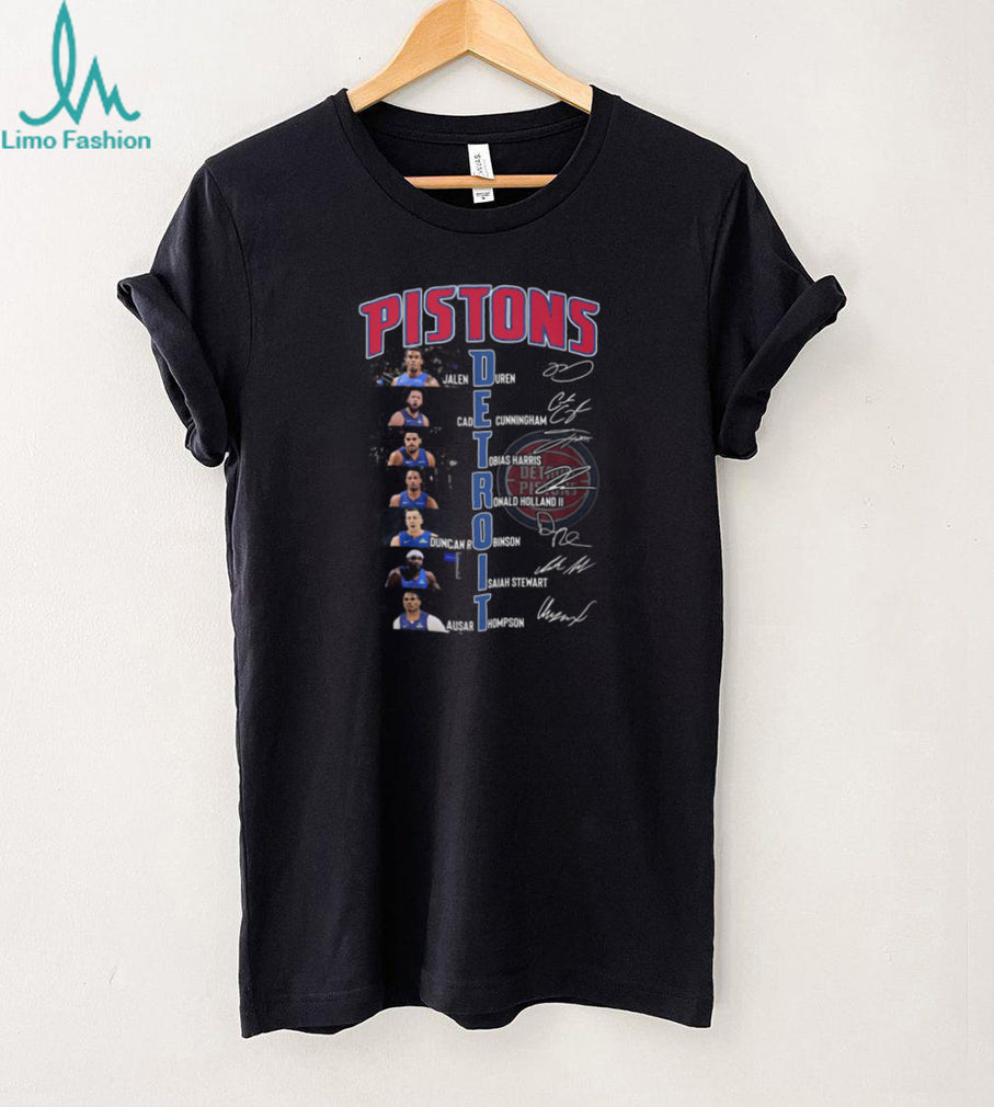 Detroit Pistons NBA Basketball Team Duren Cunningham Harris Robinson Players Signatures T Shirt
