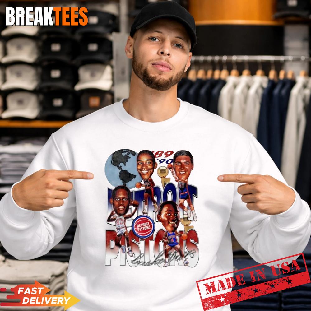Detroit Pistons NBA Champions 1989 1990 retro t-shirt