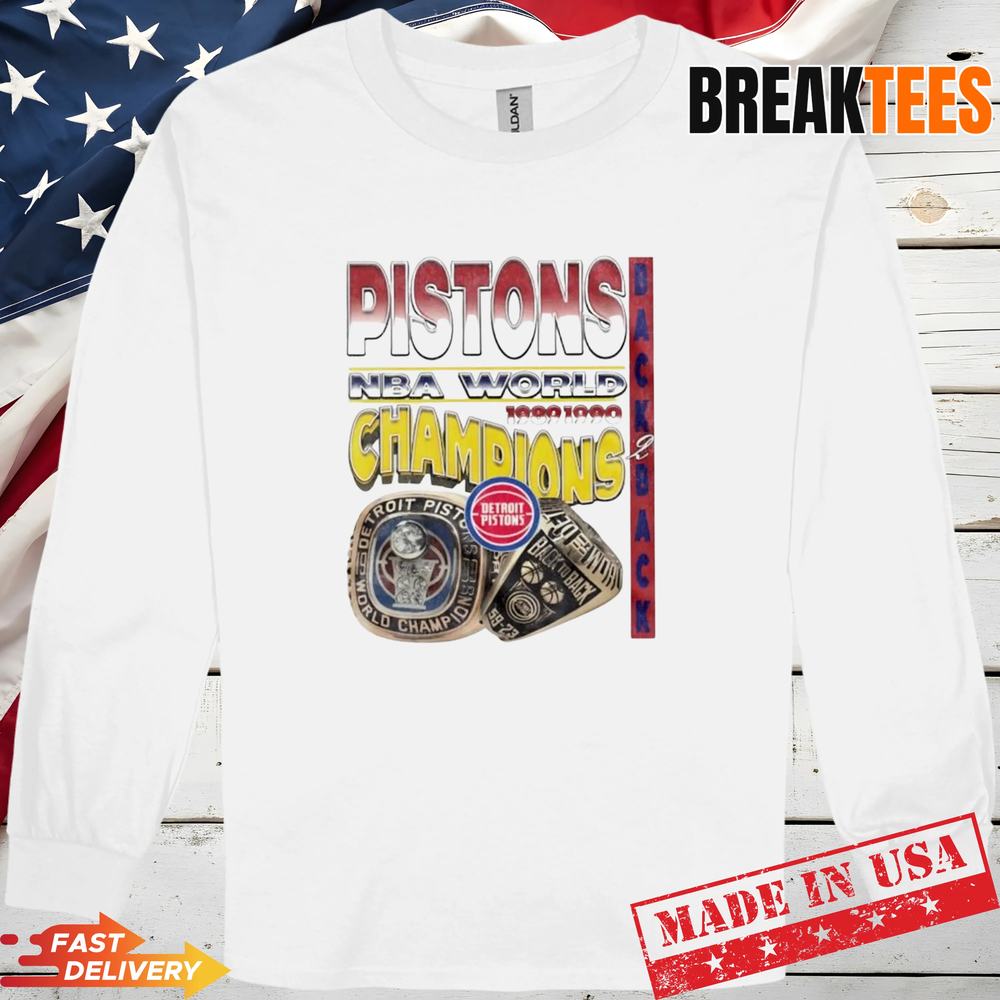 Detroit Pistons NBA World Champions 1989 1990 back to back t-shirt