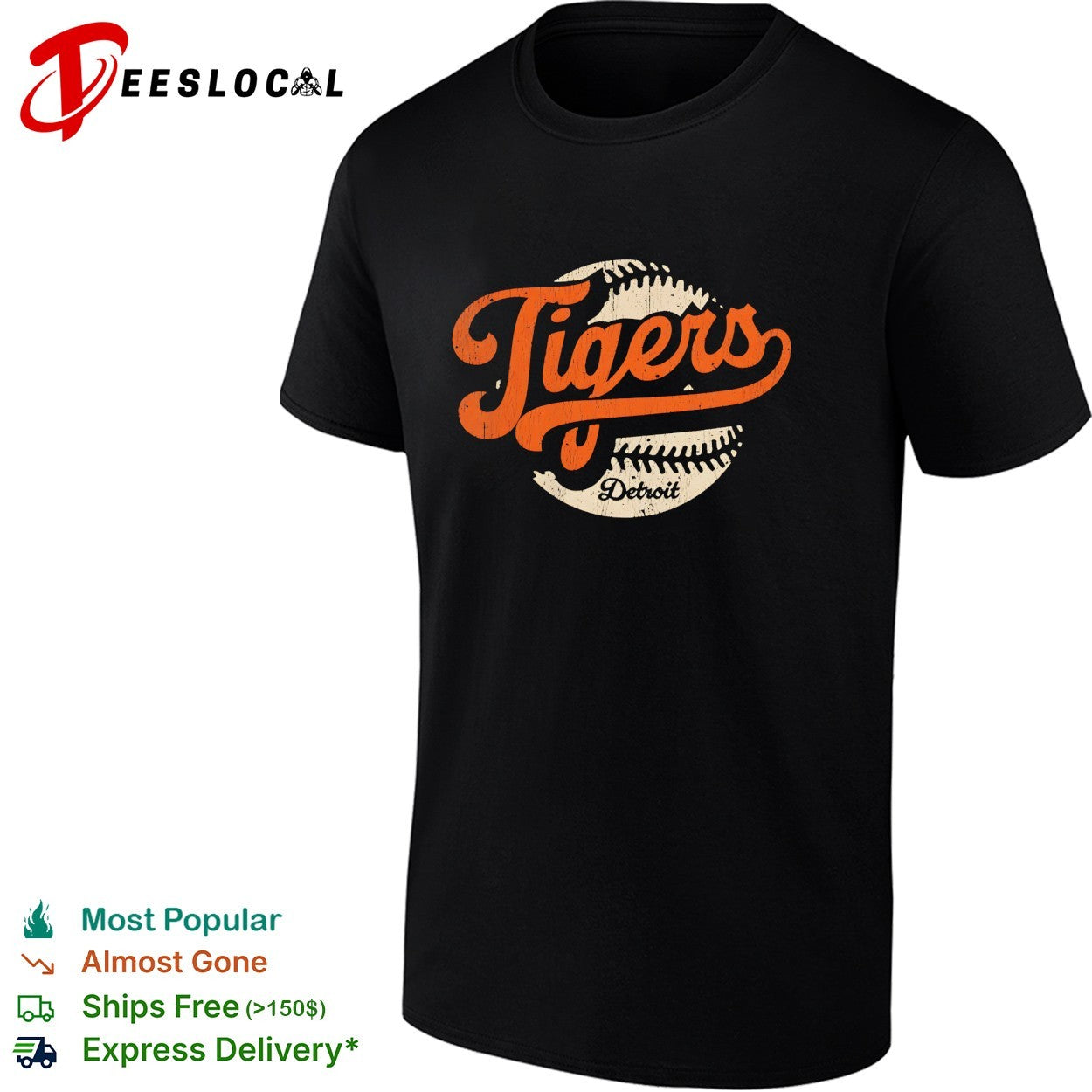 Detroit Tigers Baseball Logo retro shirt
