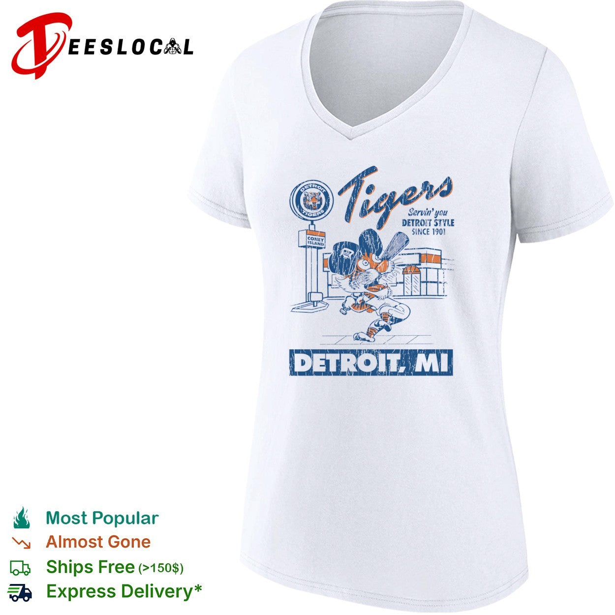 Detroit Tigers Servin you Detroit Style Since 1901 Detroit MI baseball shirt
