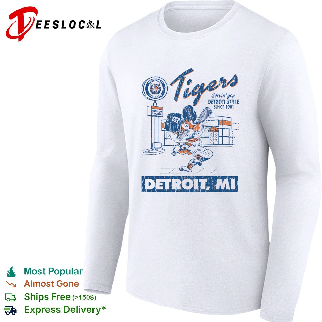 Detroit Tigers Servin you Detroit Style Since 1901 Detroit MI baseball shirt