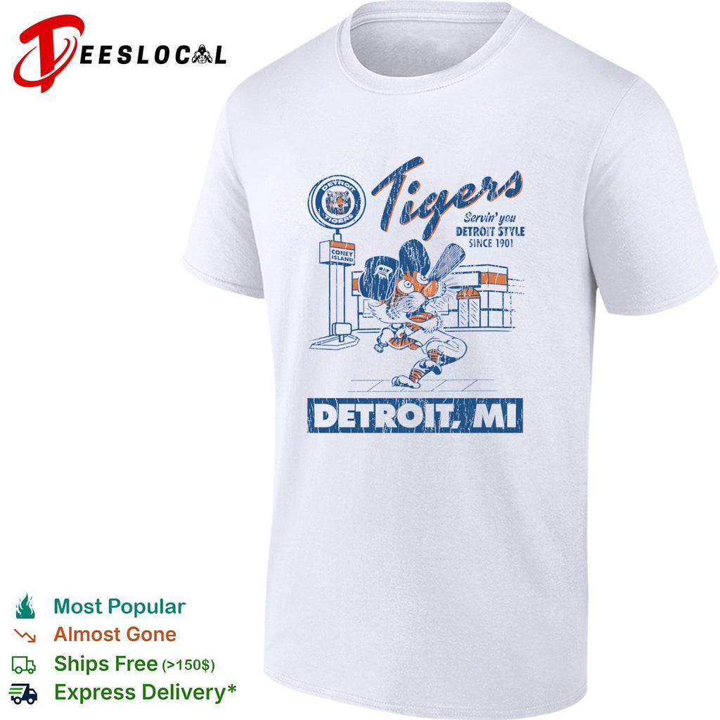 Detroit Tigers Servin you Detroit Style Since 1901 Detroit MI baseball shirt