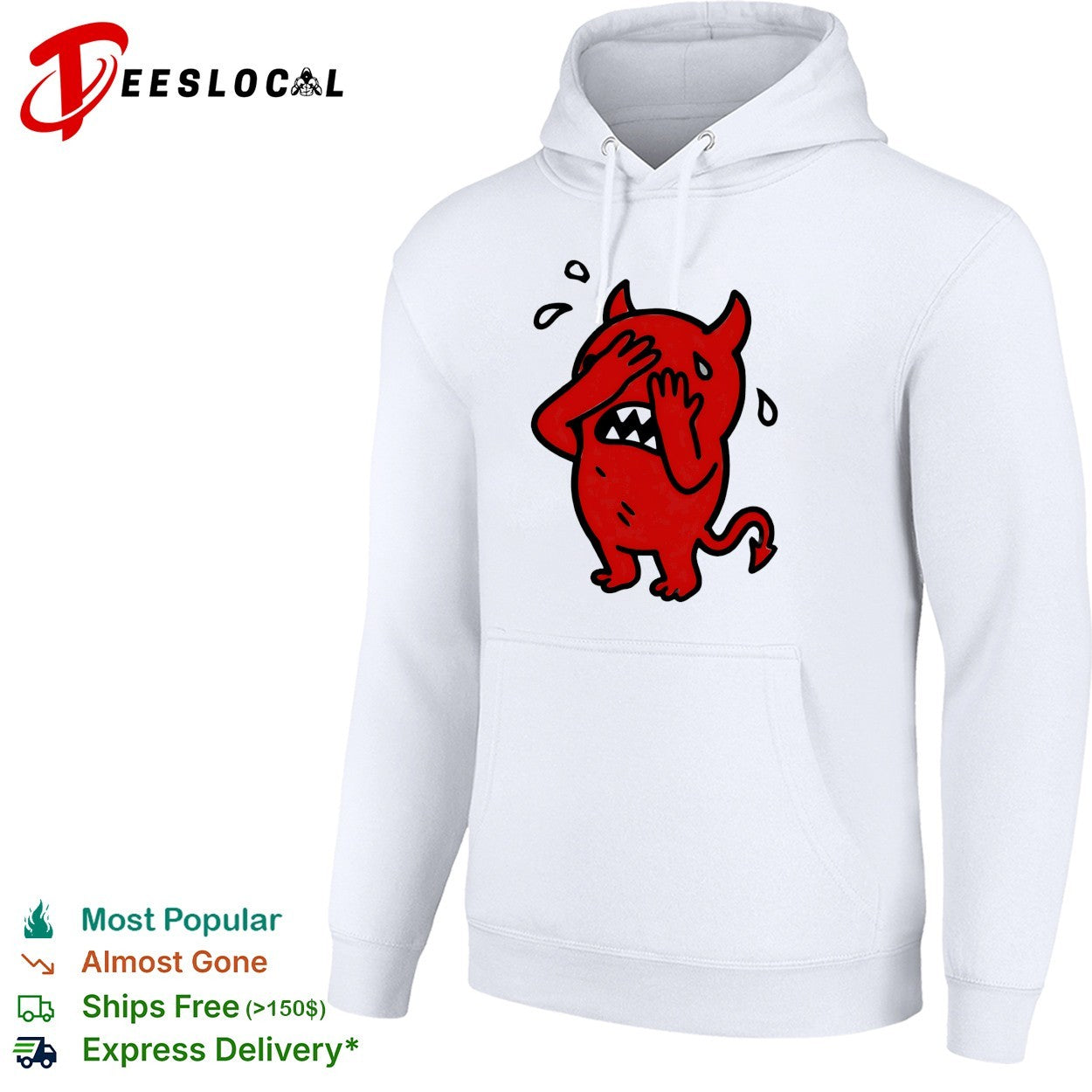 Devil cartoon facepalm panicking sweating shirt
