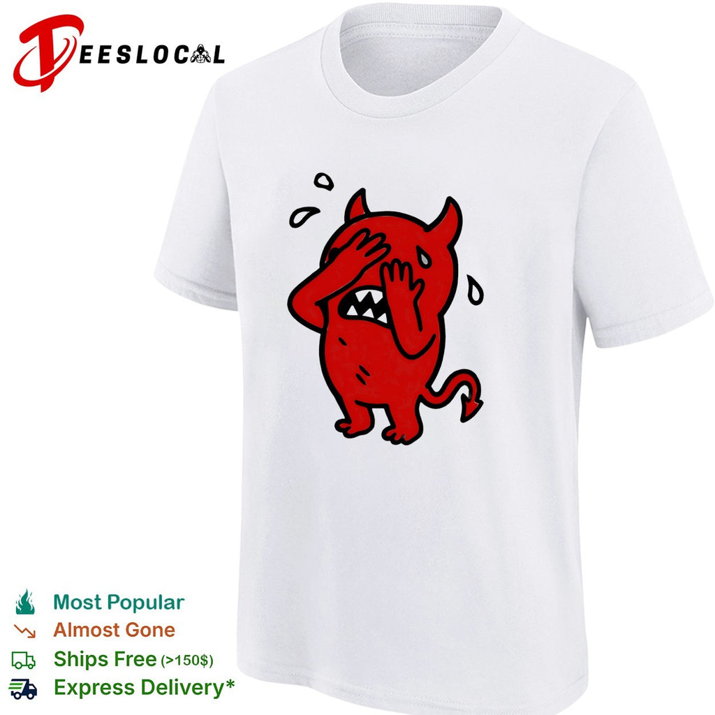 Devil cartoon facepalm panicking sweating shirt