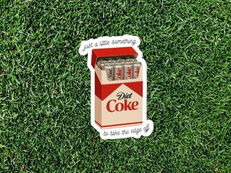 Diet Coke Something To Take The Edge Off Sticker: Waterproof Vinyl Decal T-Shirts, Hoodie, Sweatshirt | PodTeesHub.com