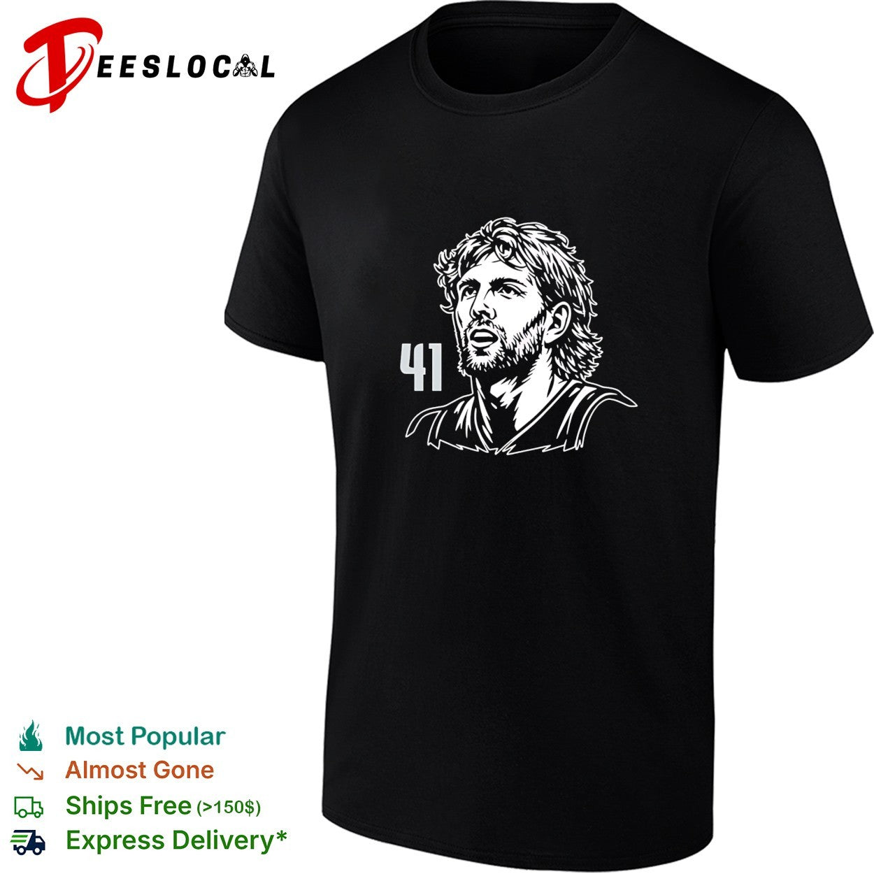 Dirk Nowitzki 41 Dallas Mavericks NBA Hall of Famer shirt