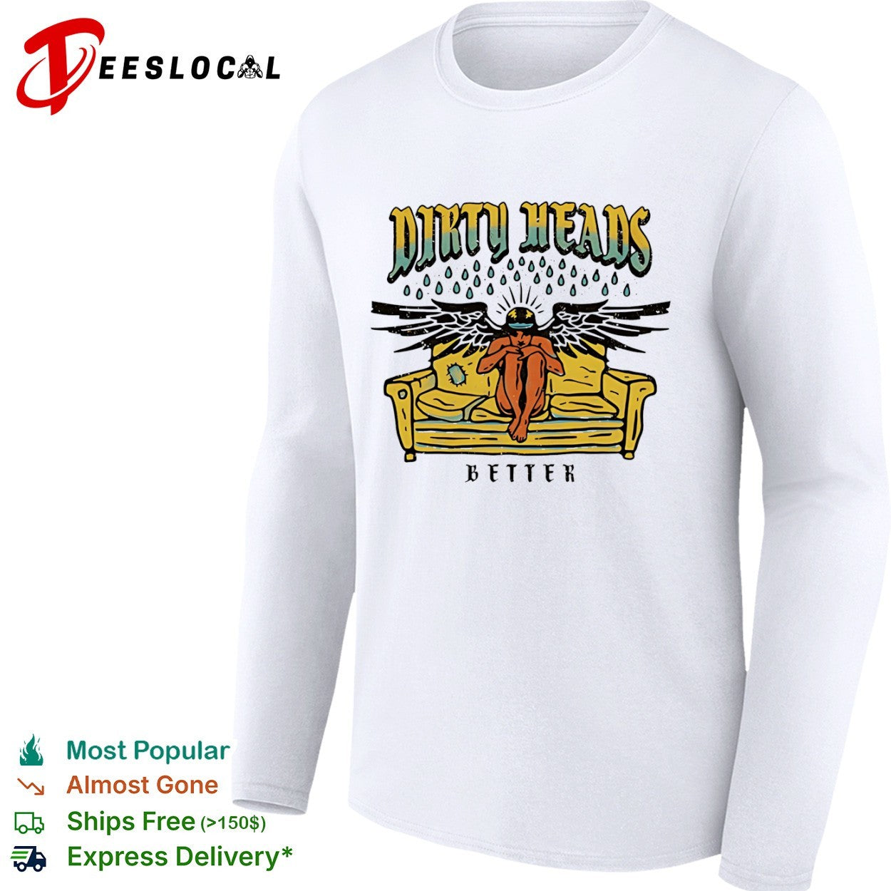 Dirty Heads Better angel on couch alternative rock band shirt