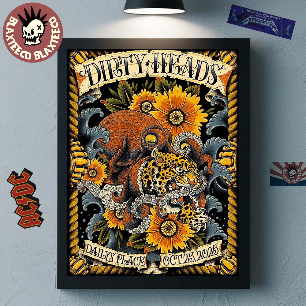 Dirty Heads Jacksonville Florida Runs 2025 Exclusive Poster For Daily’s Place On October 23 2025 Home Decor Poster Canvas