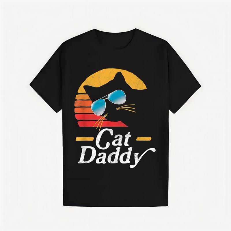 Distressed Vintage 80s Style Cat Sunglasses Cotton T-shirt Hoodie, Sweatshirt | PodTeesHub.com