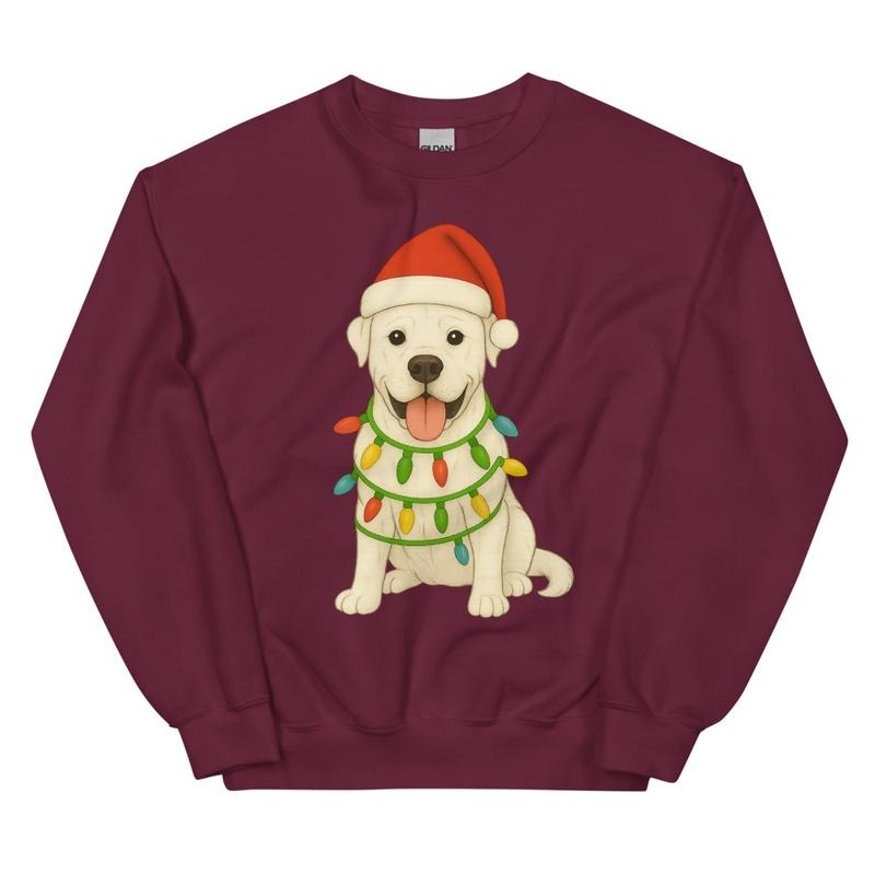 Dogo Argentino Christmas Sweatshirt - Unisex Apparel Relaxed Fit Printed In The USA Clothing Womenswear Casual Comfort...