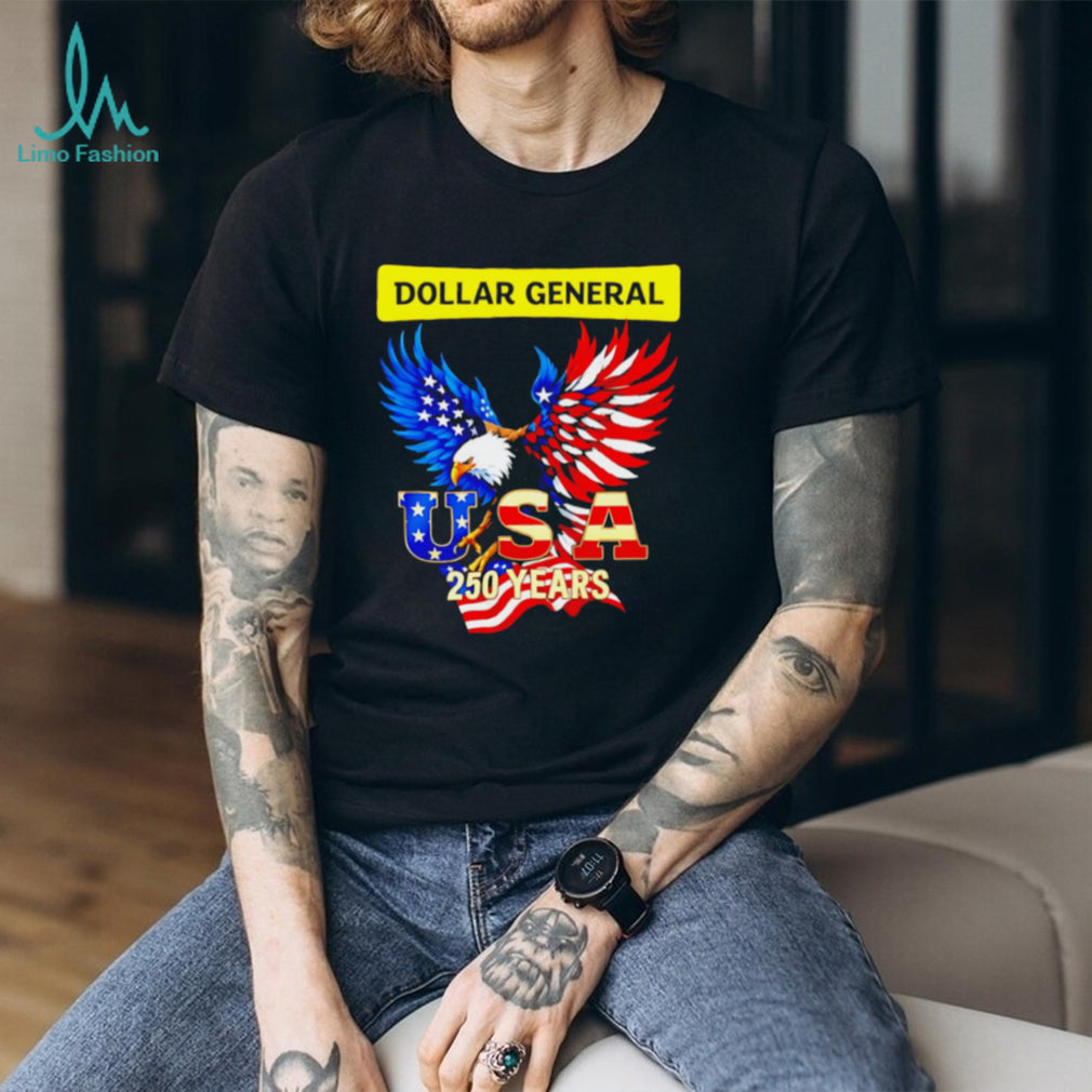 Dollar General USA 250 Years Patriotic Eagle Graphic T Shirt