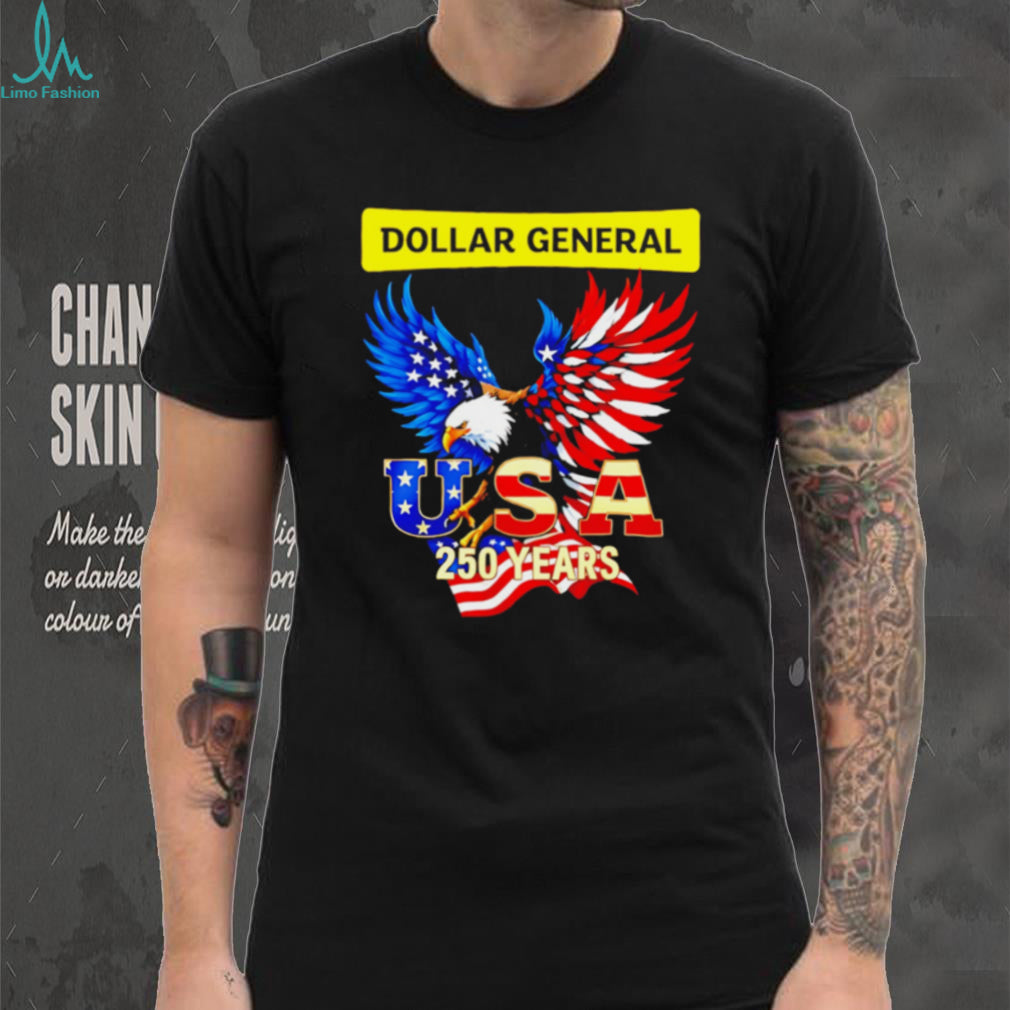 Dollar General USA 250 Years Patriotic Eagle Graphic T Shirt