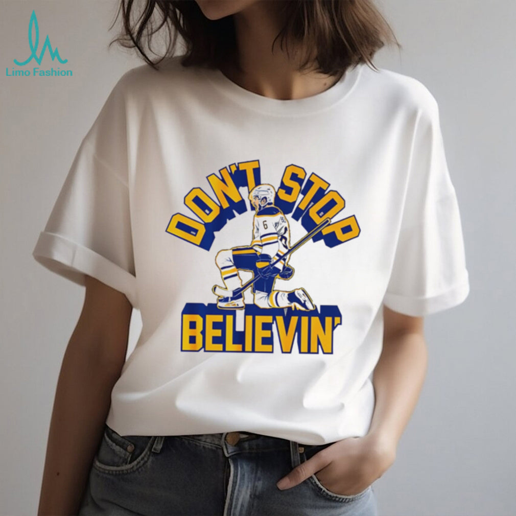 Don T Stop Believin Ice Hockey Player White Graphic Sports T Shirt