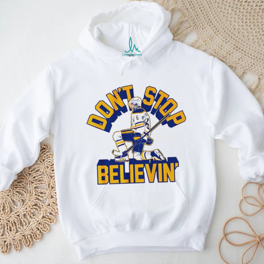 Don T Stop Believin Ice Hockey Player White Graphic Sports T Shirt