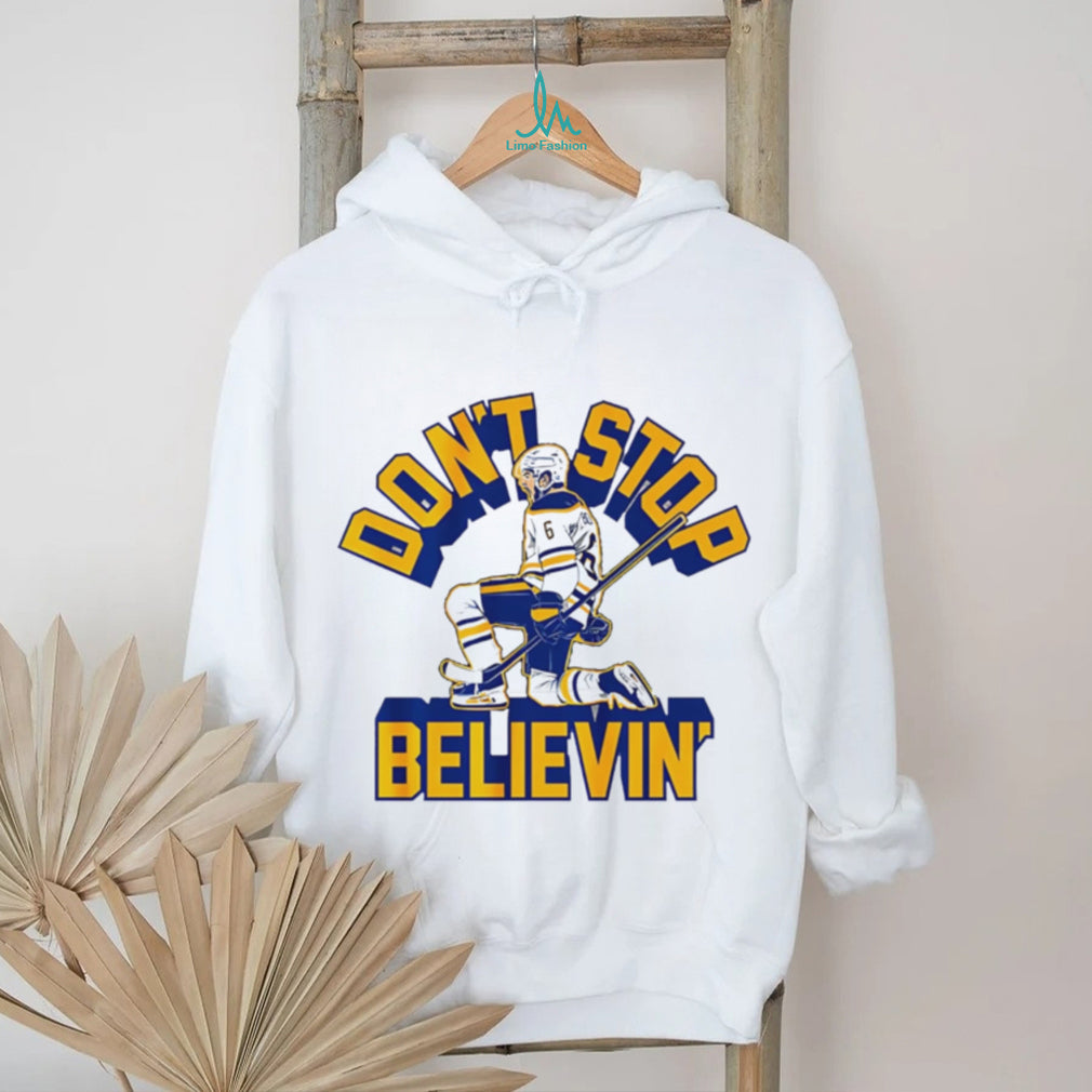 Don T Stop Believin Ice Hockey Player White Graphic Sports T Shirt