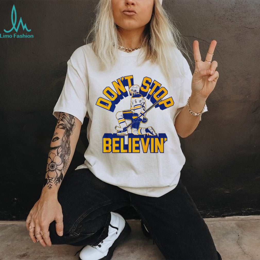 Don T Stop Believin Ice Hockey Player White Graphic Sports T Shirt
