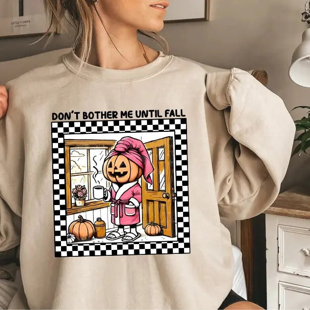 Don't Bother Me Until Fall Sweatshirt, Pumpkin Spooky Season Sweatshirt, Funny Halloween Shirt for Mama, Cute Ghost...