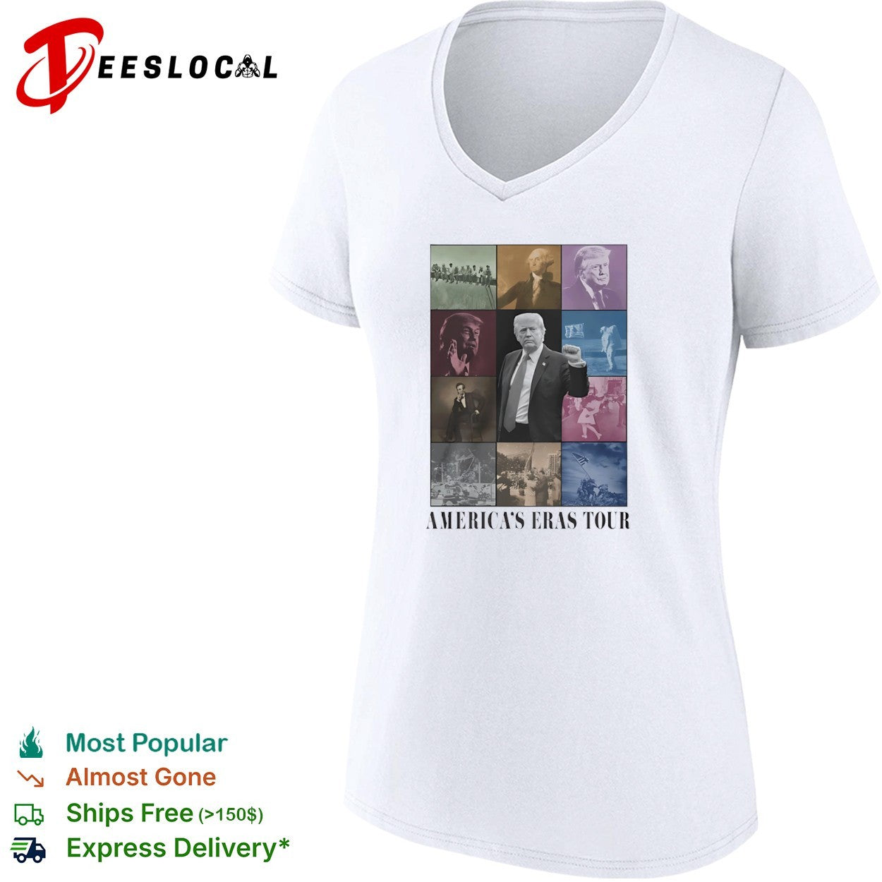 Donald Trump George Washington Abraham Lincoln Americas Eras Tour shirt