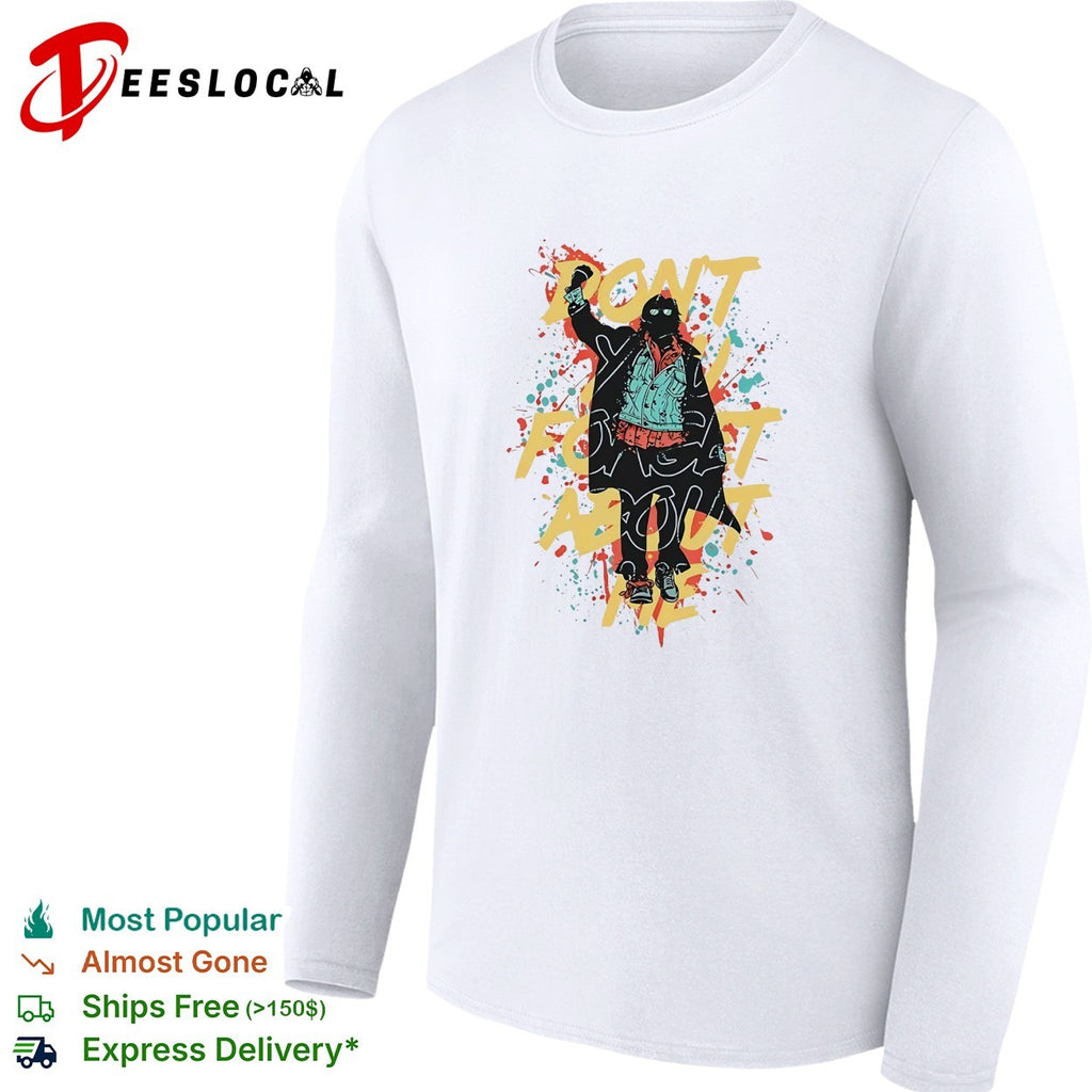 Don’t forget about me masked figure neon paint splatter shirt