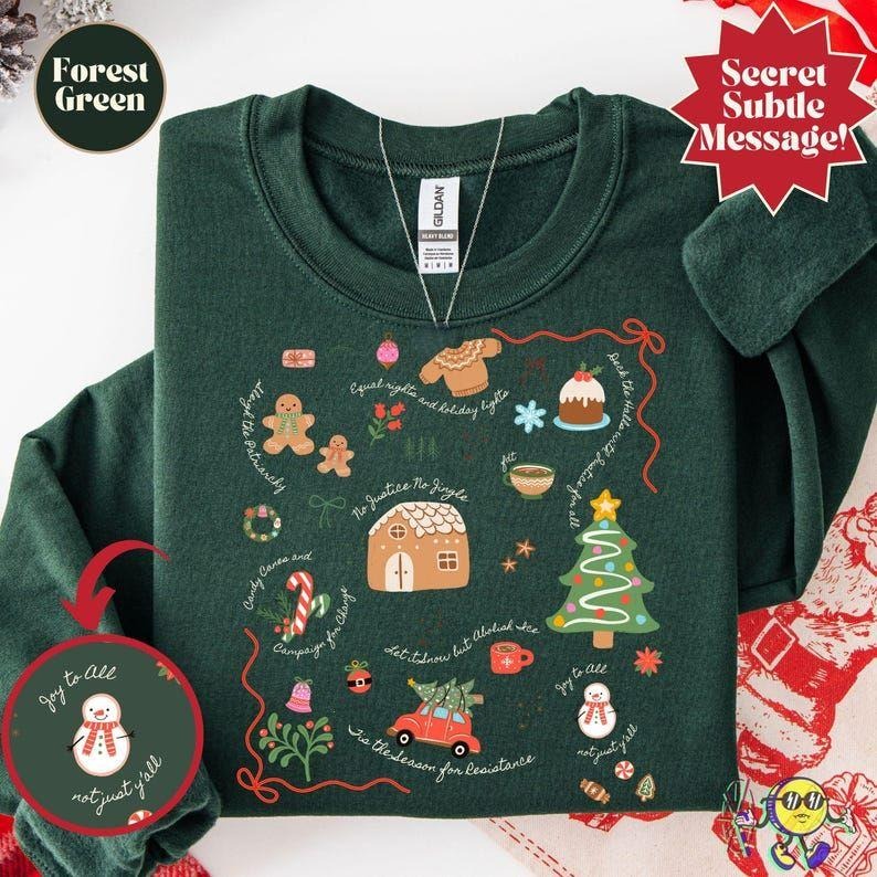 Doodle Liberal Values Holiday sweatshirt, Subtle Trump Christmas T-Shirt Hoodie | PodTeesHub.com