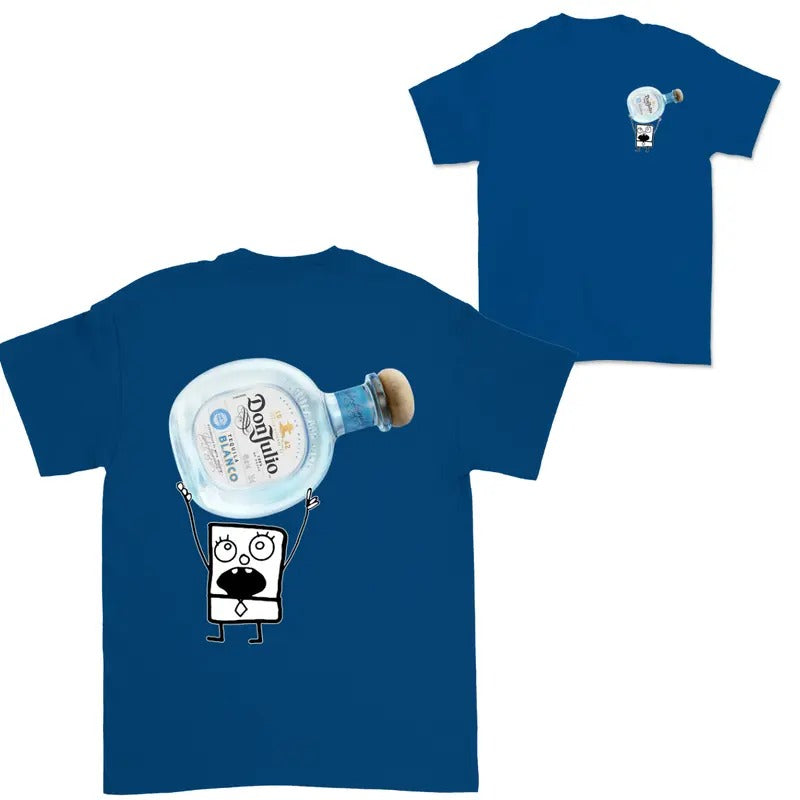 Doodlebob Don Julio Blanco Tequila  2 Sided T-Shirt, Funny Drinking T-Shirt, Summer T-Shirt, Full Color T-Shirt, Unisex...