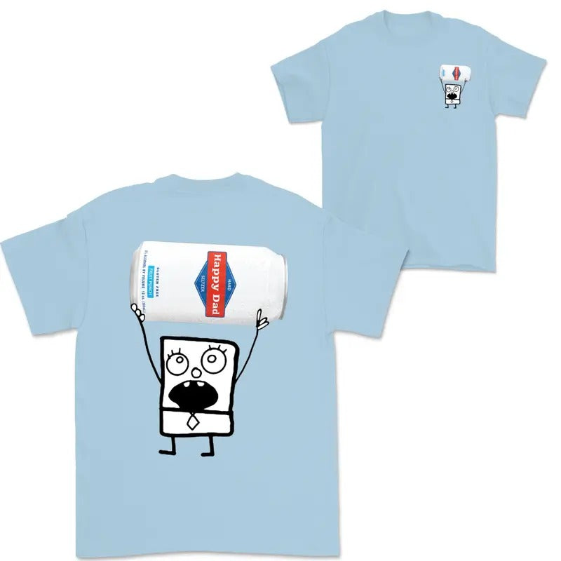 Doodlebob Happy Dad 2 Sided T-Shirt, Funny Drinking T-Shirt, Summer T-Shirt, Full Color T-Shirt, Unisex T-Shirt, For Men,...