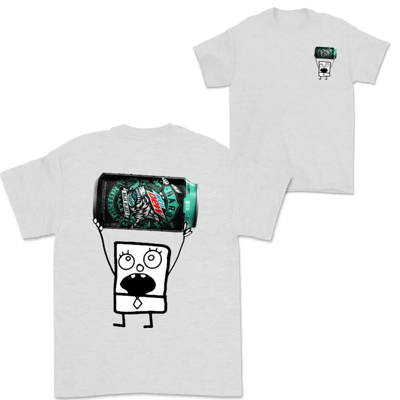 Doodlebob Hard MTN Dew Baja Blast  2 Sided T-Shirt, Funny Drinking T-Shirt, Summer T-Shirt, Full Color T-Shirt, Unisex...