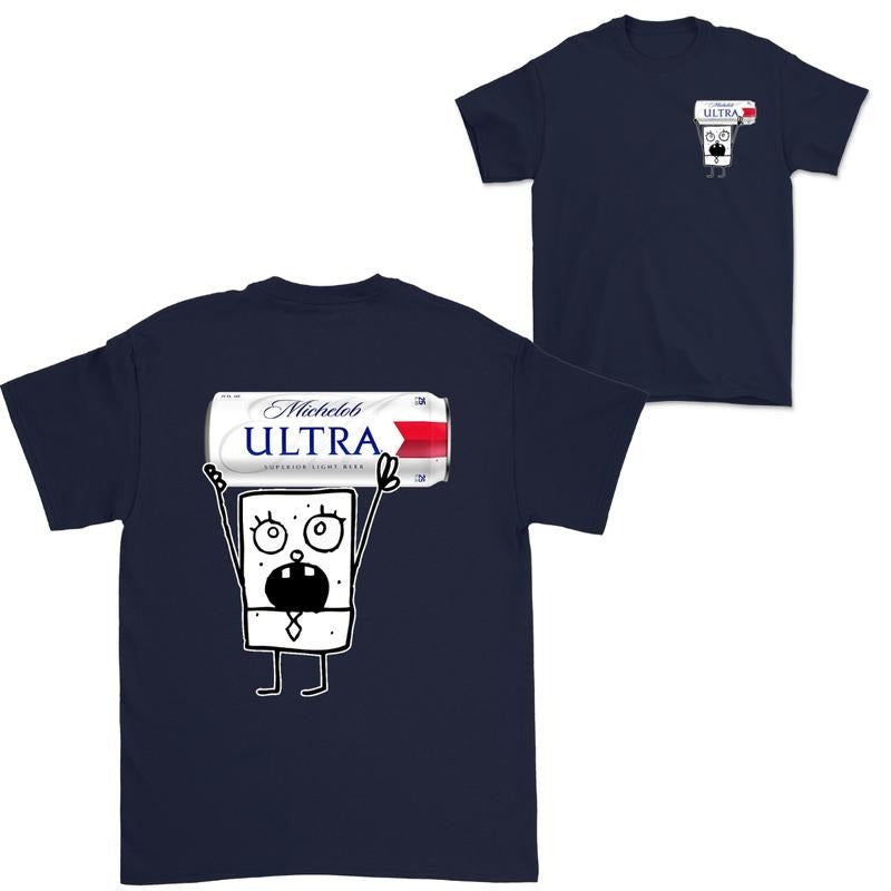 Doodlebob Michelob Ultra Essential 2 Sided T-Shirt, Funny Drinking T-Shirt, Summer T-Shirt, For Men , For Women Hoodie,...