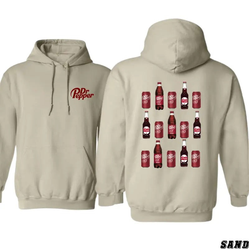 Dr. Pepper Hoodie for Men - Classic Beverage Design, Iconic Bottles and Cans, 100% Cotton - tiktok shop, Tops,...