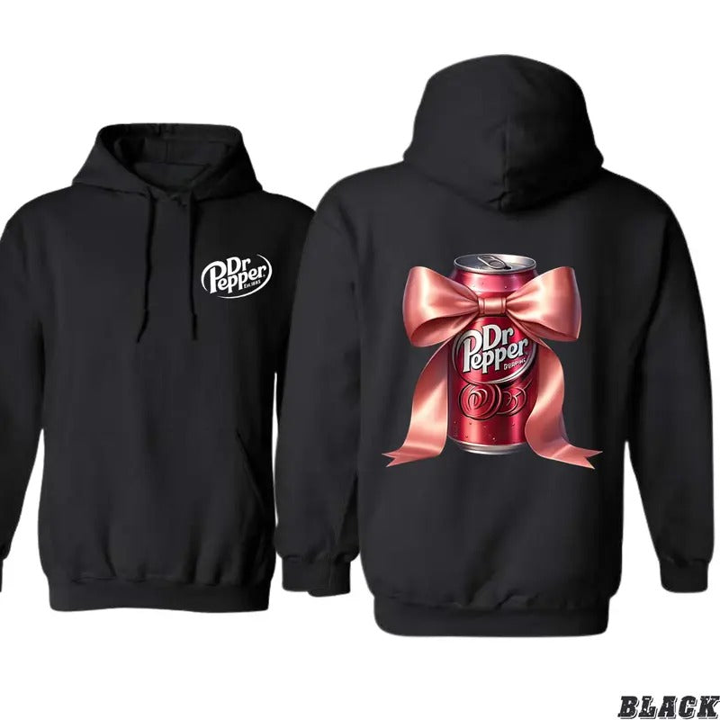 Dr. Pepper Can Wrapped in a Bow Gift Hoodie for Fans of Iconic Drink - Unisex Sweater for Comfort and Soda- dr pepper...