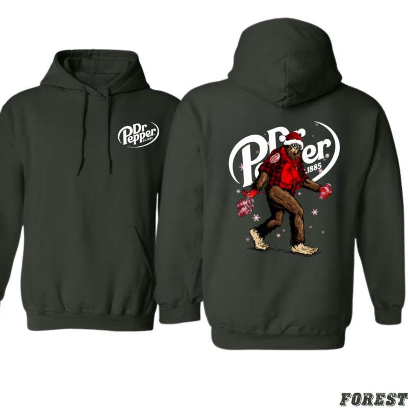 DrPepper Christmas Bigfoot Hoodie - Tshirt for Men and Women, Funny Trendy T-Shirt for Holiday Gifts, Apparel Made In The...