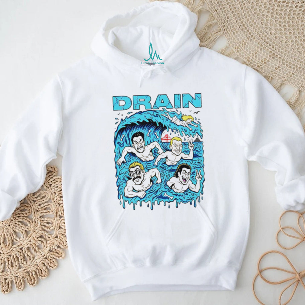 Drain Band Ocean Wave Golden Gate Surfer Graphic T Shirt