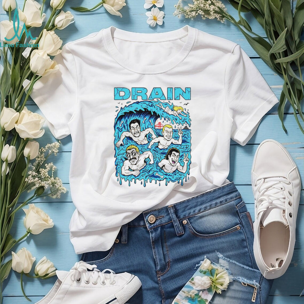 Drain Band Ocean Wave Golden Gate Surfer Graphic T Shirt