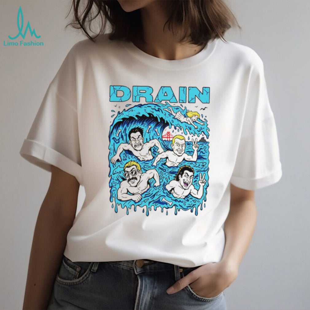 Drain Band Ocean Wave Golden Gate Surfer Graphic T Shirt
