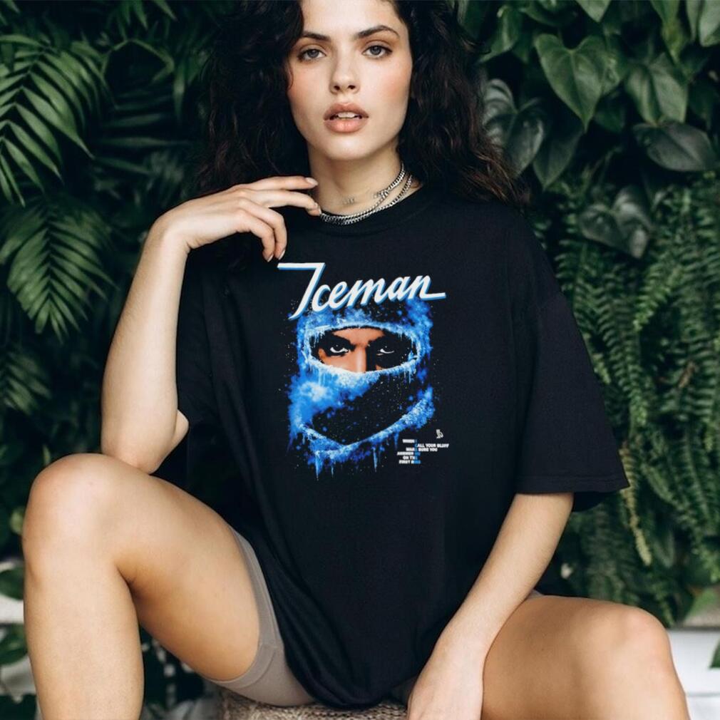 Drake Iceman Blue Ice Balaclava Portrait Rap Music Merch T Shirt