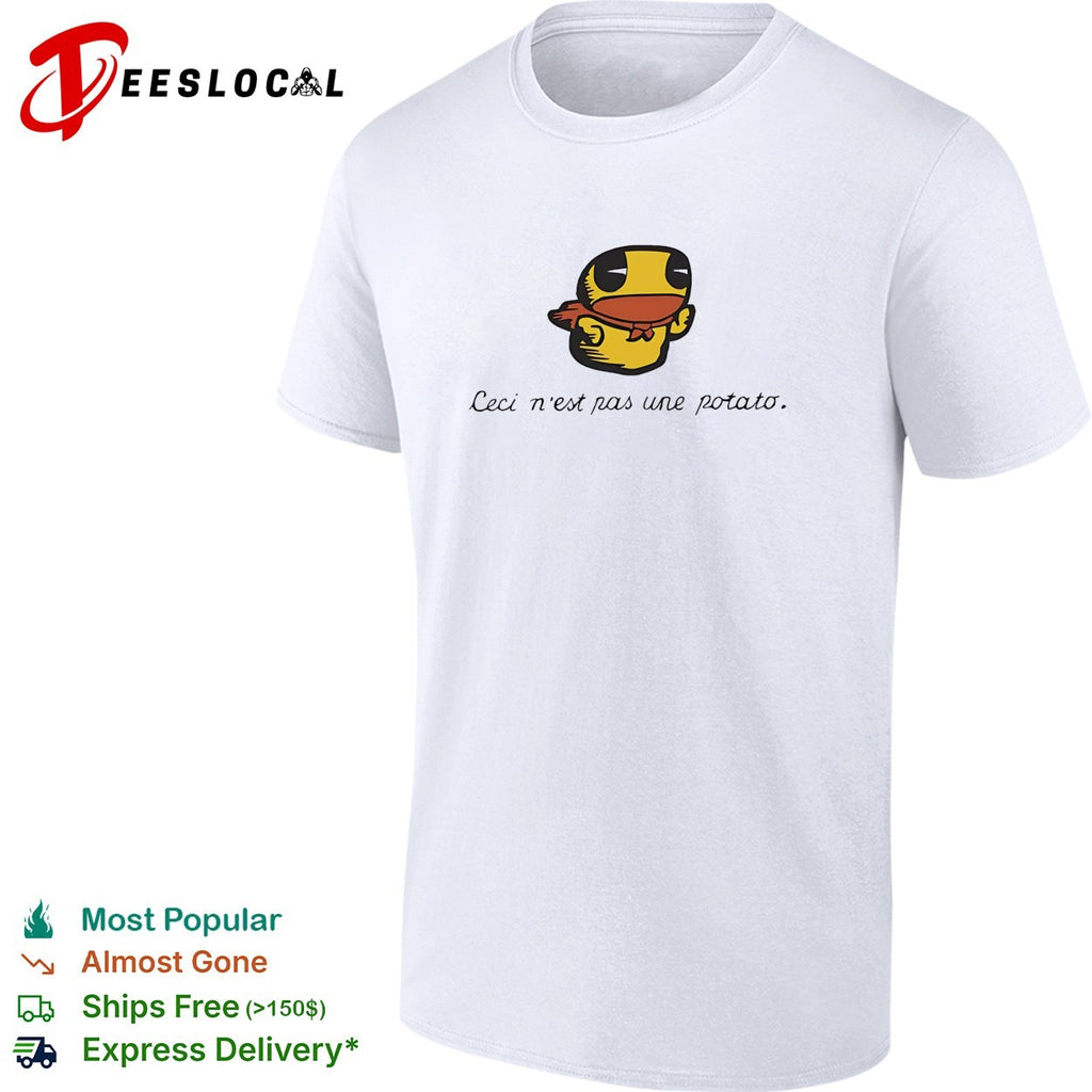 Duck Ceci n’est pas une potato Magritte parody shirt