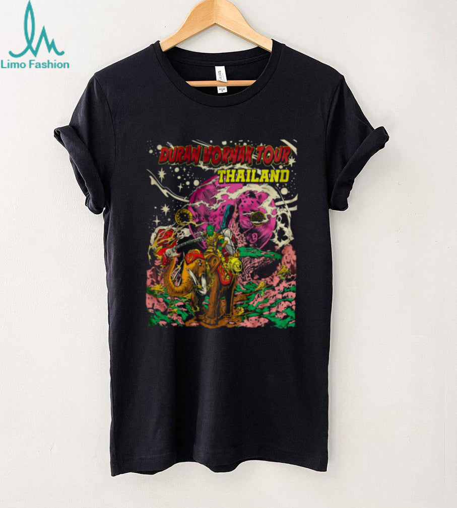 Duran Vornak Tour Thailand Elephant Alien Art Graphic T Shirt