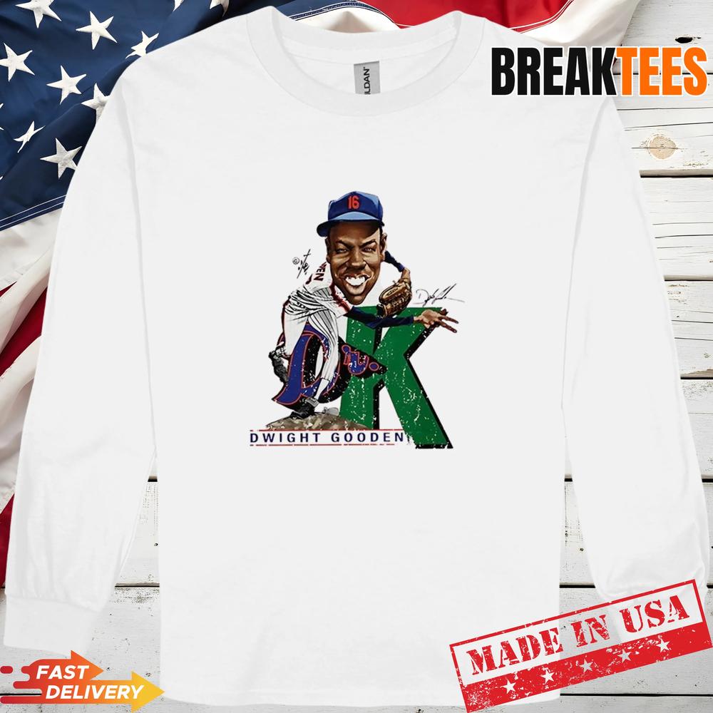 Dwight Gooden New York Mets MLB Signature Caricature T-Shirt