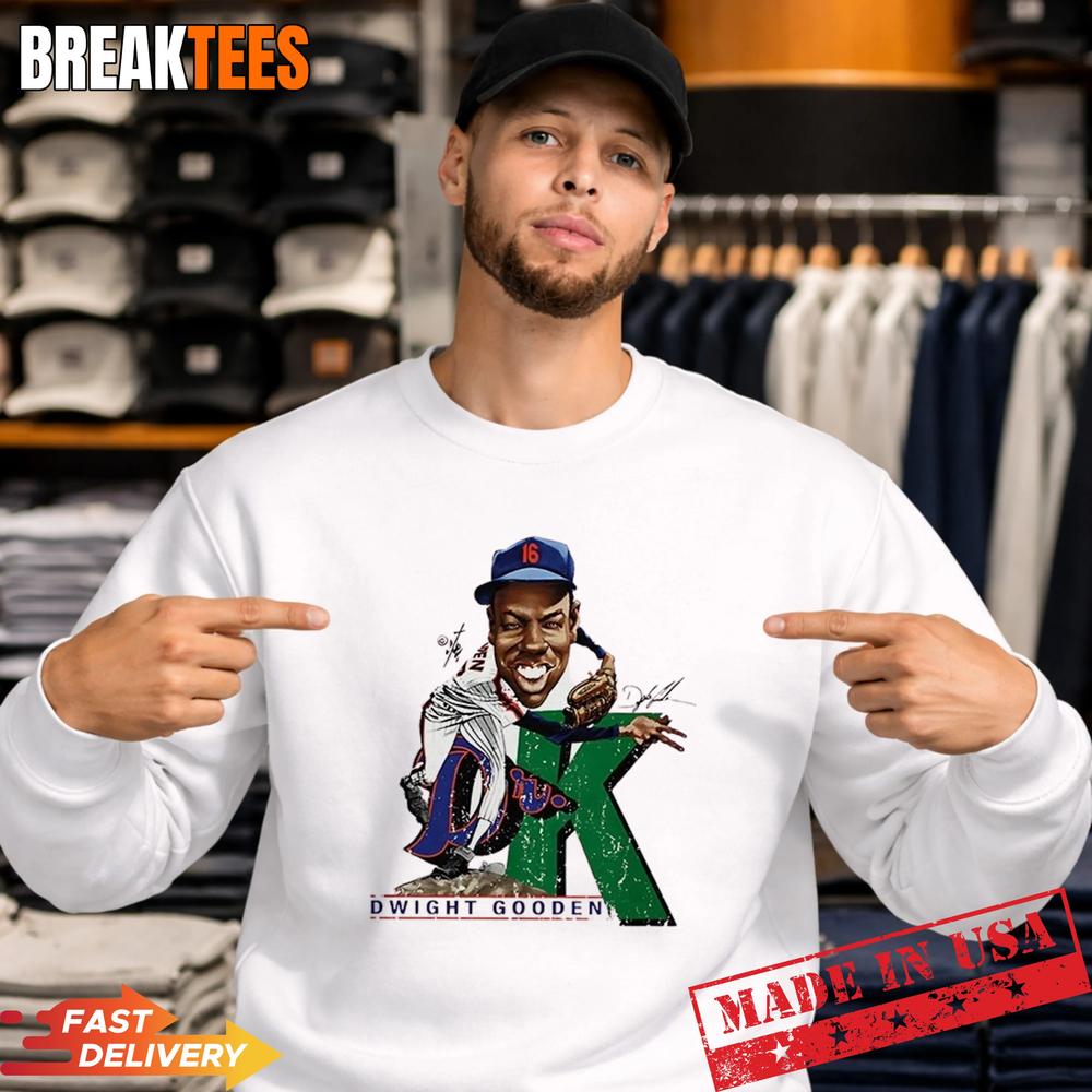 Dwight Gooden New York Mets MLB Signature Caricature T-Shirt