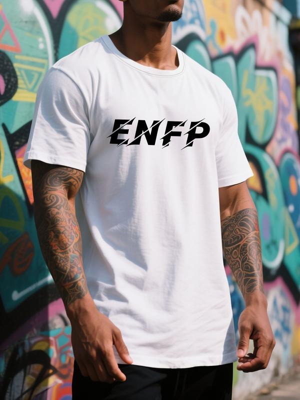 ENFP Graphic Print T-Shirt for Summer Fashion, Casual Fitted Tee with Short Sleeves, Trendy Style for Ages 13 and Above...