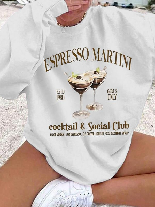 ESPRESSO Graphic Oversized Pullover Sweatshirt, Women's Casual Crew Neck Long Sleeve, Suitable for Daily Women's Wear....