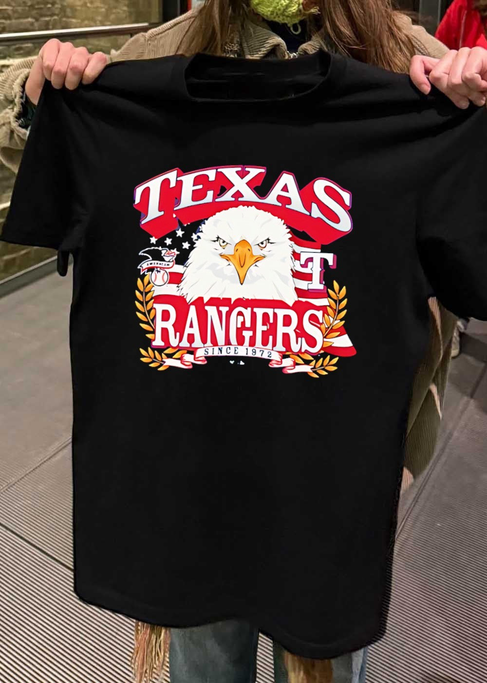 Eagle American Flag Texas Rangers Since 1972 shirt