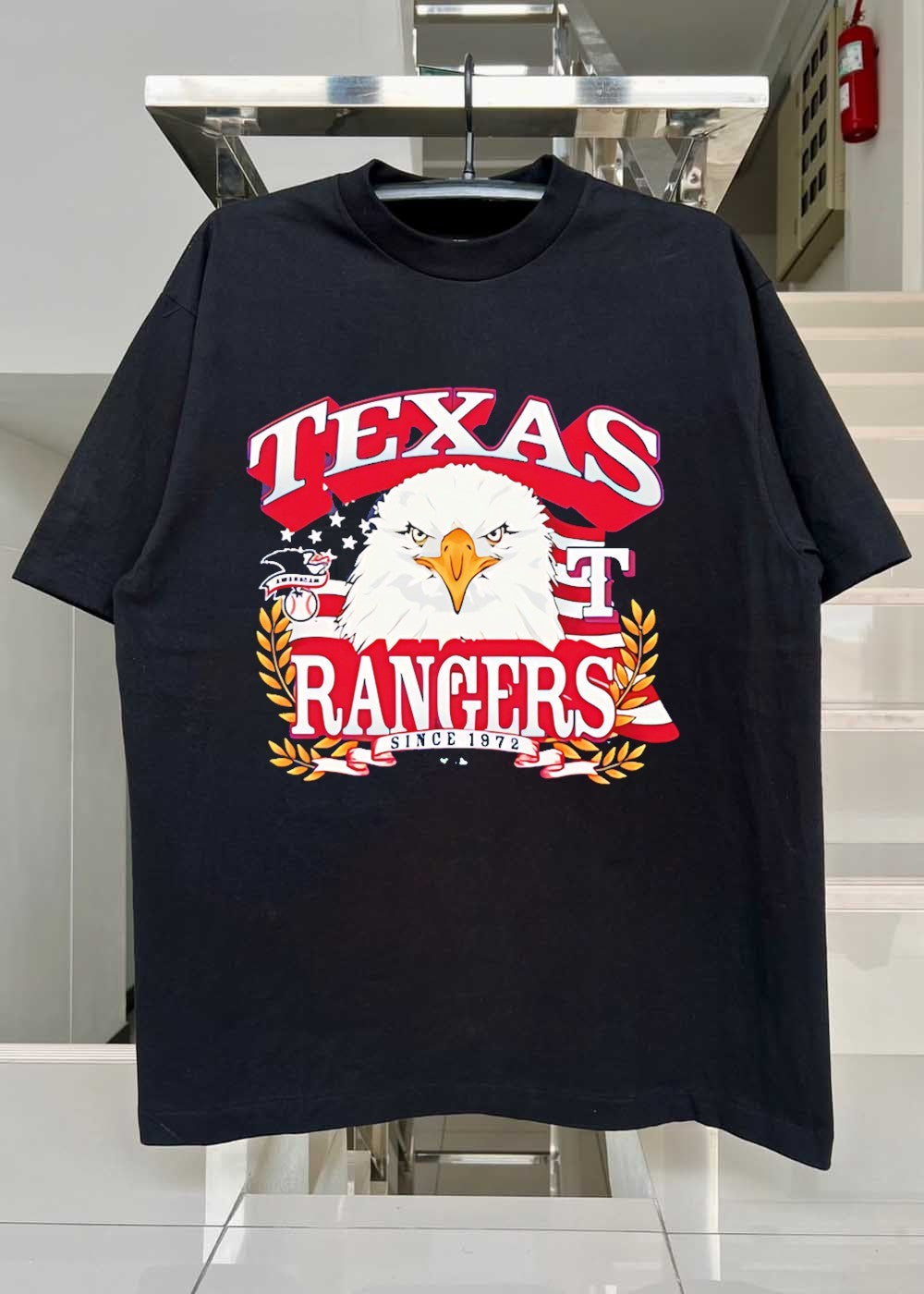 Eagle American Flag Texas Rangers Since 1972 shirt