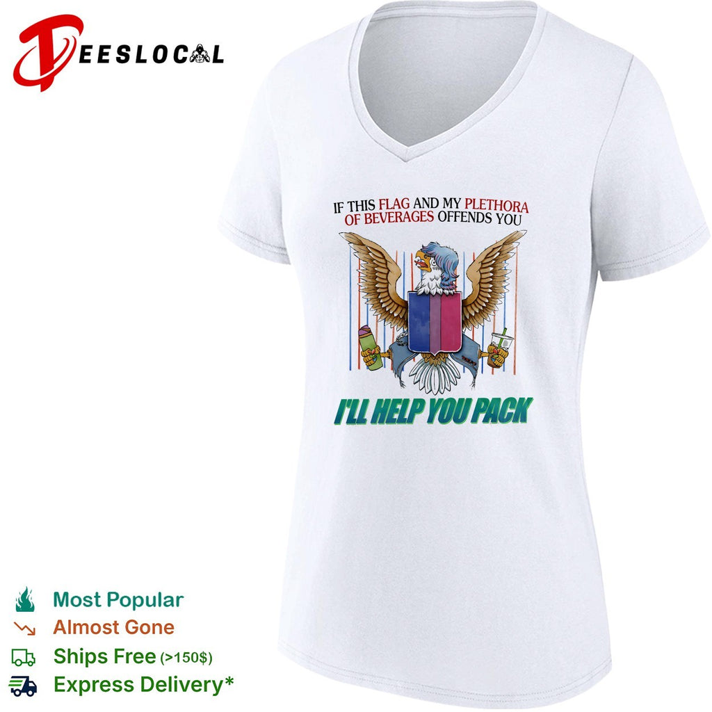 Eagle bisexual flag if this flag and my plethora of beverages offends you I’ll help you pack shirt