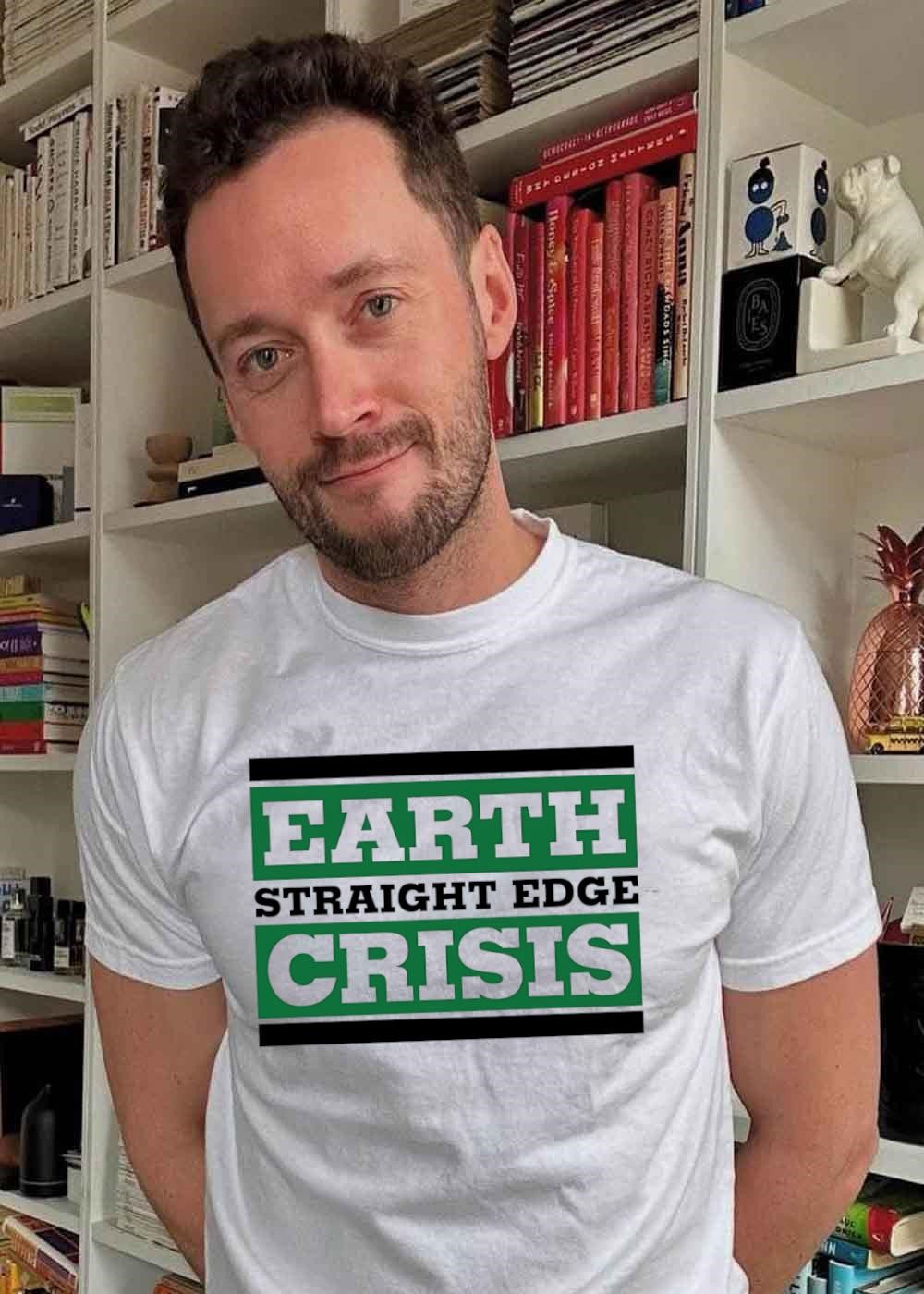 Earth Straight Edge Crisis Green Logo T-Shirt